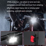 ชุดไฟจักรยาน LED ชาร์จ USB สำหรับขี่กลางแจ้ง สไตล์: ไฟหน้า ไฟท้าย ไฟหน้า+ไฟท้าย