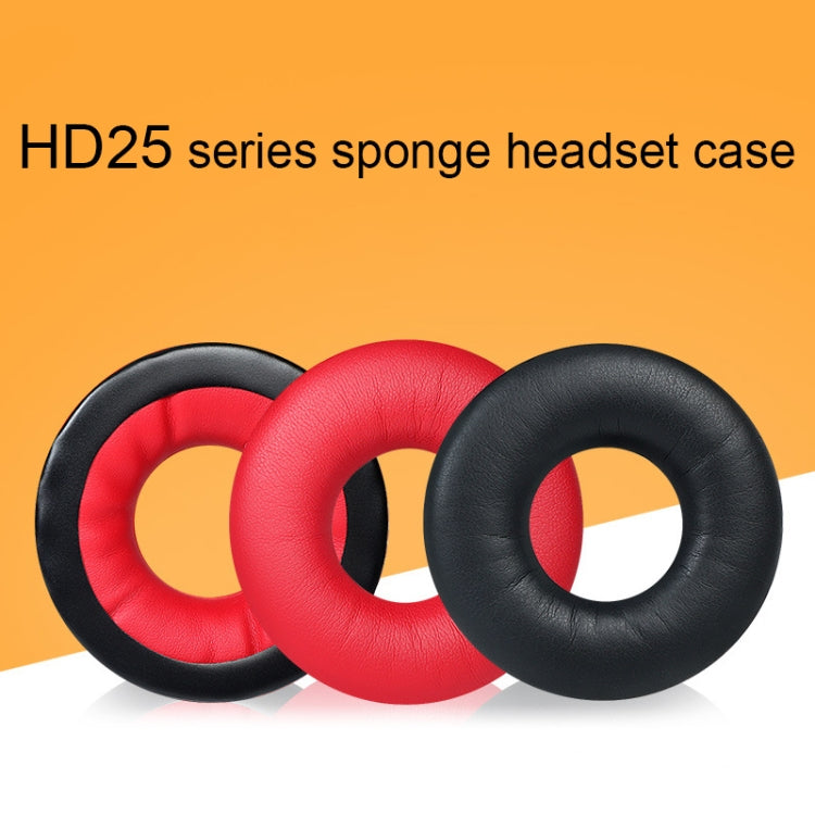 ปลอกฟองน้ำสำหรับหูฟัง Sennheiser HD25-1II/25/25SP/25SP-II 1 คู่, สีดำ, สีแดง, สีเหลือง, สีน้ำเงิน, สีขาว, สีดำหนังย่น