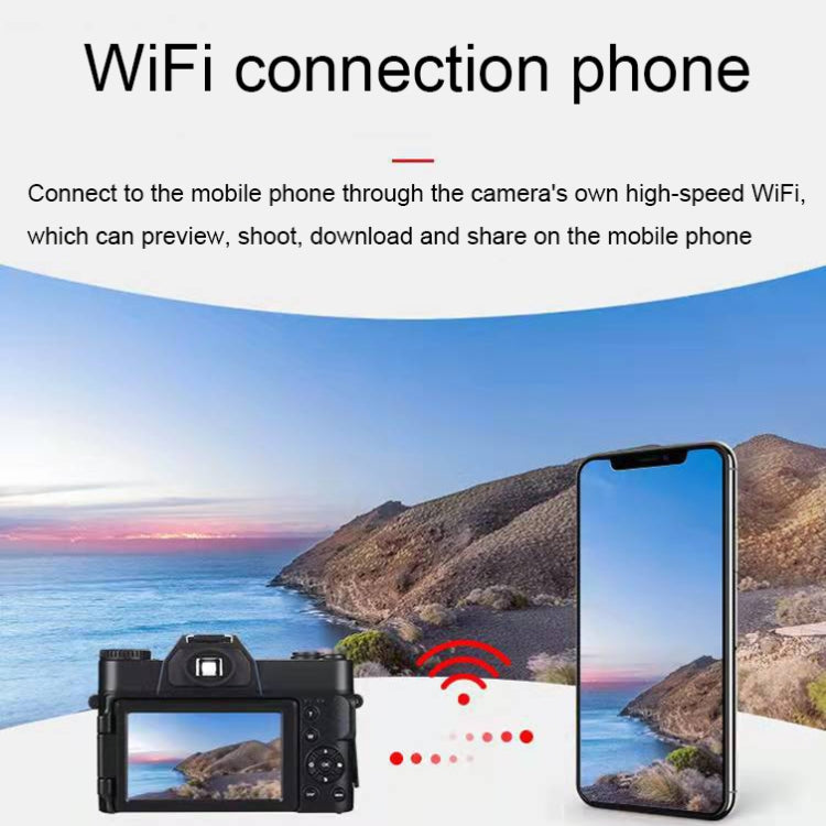 กล้องดิจิทัลหน้าจอพับได้เรโทร R10 4K HD 48MP รุ่นง่าย R10