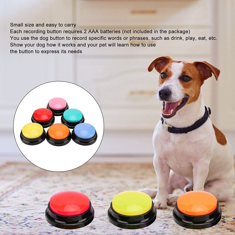 Pet Communication Button Dog Vocal Box Recording Vocalizer, Style: Recording Model, Light Blue, Green, Purple, Red, Orange, Rose Red, Pink, Yellow, Lake Blue, White, Dark Blue