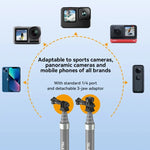 ไม้เซลฟี่คาร์บอนไฟเบอร์ TELESIN 1.2 เมตร พร้อมสกรู 1/4 สำหรับกล้องแอคชั่น, 1.2 เมตร
