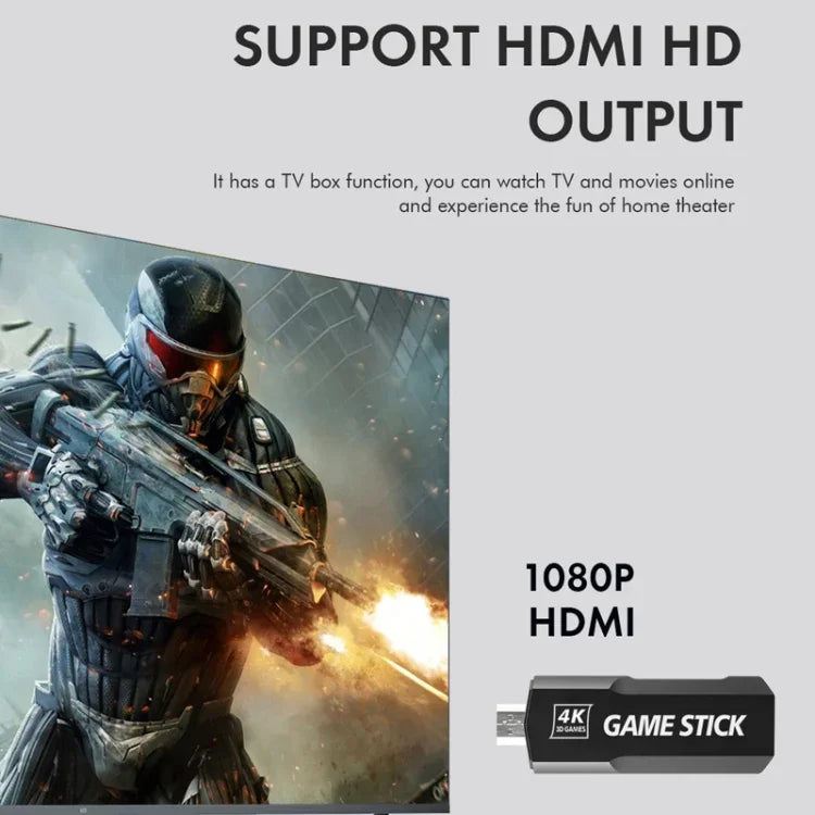 เครื่องเล่นเกมทีวี 4K HD ไร้สาย 2.4G GD10 กล่องเกม PSP, 32G ในตัว 15,000 เกม, 64G ในตัว 30,000 เกม, 128G ในตัว 40,000 เกม