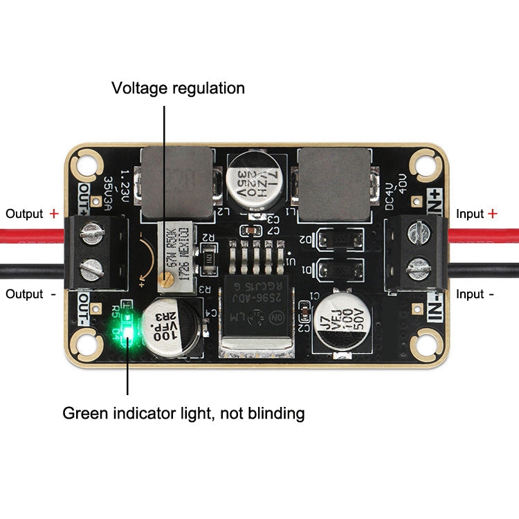 โมดูลจ่ายไฟ DC-DC ปรับแรงดันลง LM2596-ADJ 4V-40V เป็น 1.23-35V 3A บอร์ดสเตอริโอไทป์, LM2596-ADJ 4V-40V เป็น 1.23-35V