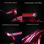 W12 8m/roll Car Universal Reflective Wheel Electroplating Decorative Strip, 1roll Electroplating Gold, 1roll Electroplating Silver, 1roll Electroplating Purple, 1roll Electroplating Red, 1roll Electroplating Blue