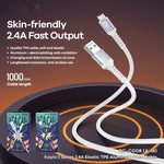 สายข้อมูล REMAX RC-C008 TPE นุ่ม 2.4A ป้องกันการหัก ยาว 1 เมตร, USB เป็น Micro USB, USB เป็น 8 พิน