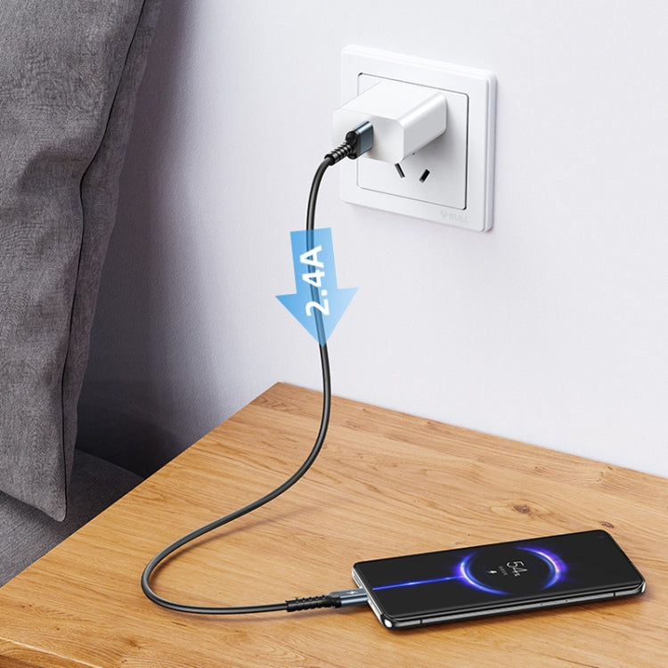 สายข้อมูล REMAX RC-C008 TPE นุ่ม 2.4A ป้องกันการหัก ยาว 1 เมตร, USB เป็น Micro USB, USB เป็น 8 พิน