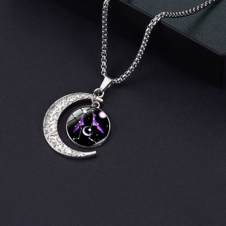 Luminous Zodiac Moon Titanium Steel Necklace Personalized Moon Pendant, Necklace Gemini, Necklace Cancer, Necklace Leo, Necklace Virgo, Necklace Libra, Necklace Scorpio, Necklace Sagittarius, Necklace Aquarius, Necklace Capricorn, Necklace Pisces