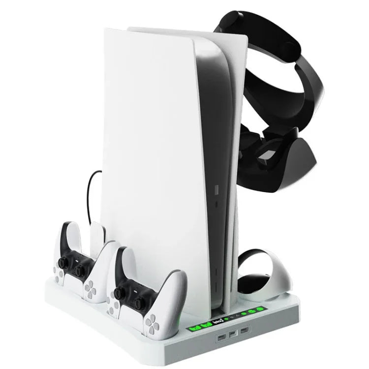 For PS5 ipaly Host Multifunctional Cooling Base VR2 Handle Charging Stand Disc Storage Rack, HBP-6478