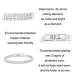 Sparkling Cubic Zirconia Bracelet Gold Plated Copper Jewelry, YIB055-17LCP, YIB055-19LCP, YIB055-17LVT, YIB055-19LVT