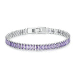 Sparkling Cubic Zirconia Bracelet Gold Plated Copper Jewelry, YIB055-17LCP, YIB055-19LCP, YIB055-17LVT, YIB055-19LVT