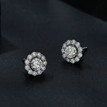 ต่างหูเงินสเตอร์ลิง S925 รูปวงกลมโมอิสซานไทต์ถอดออกได้, MSE010