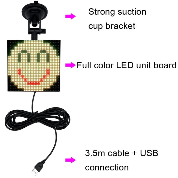 P4-32x32 จอแสดงผล LED สีเต็มรูปแบบ รูปอิโมติคอน ส่งสัญญาณไร้สาย WiFi ปรับแต่งได้, P4-32x32 RGB USB
