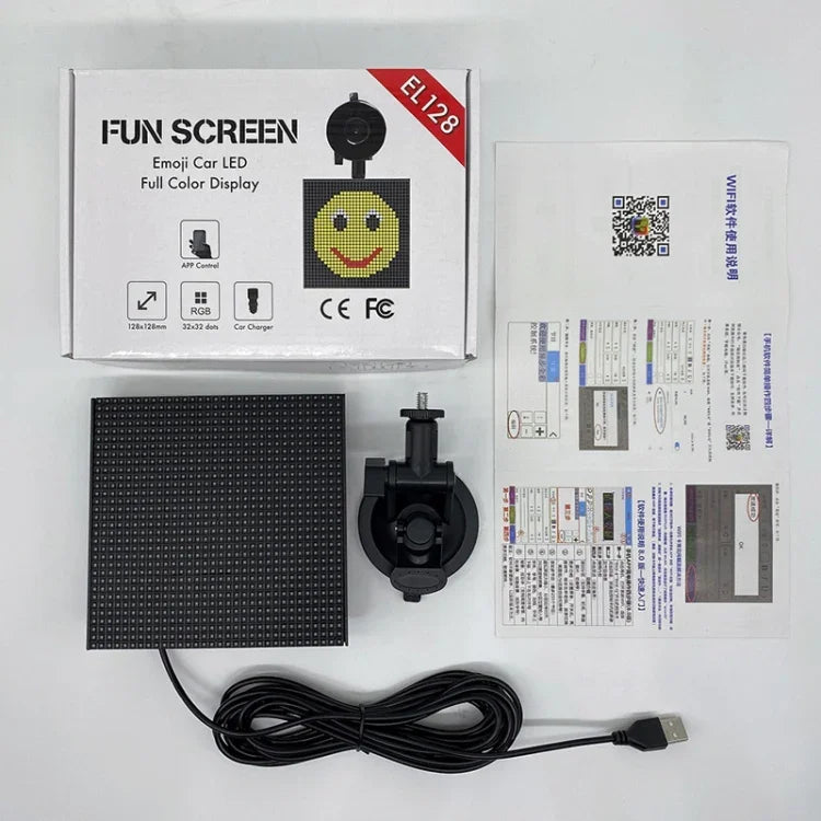 P4-32x32 จอแสดงผล LED สีเต็มรูปแบบ รูปอิโมติคอน ส่งสัญญาณไร้สาย WiFi ปรับแต่งได้, P4-32x32 RGB USB