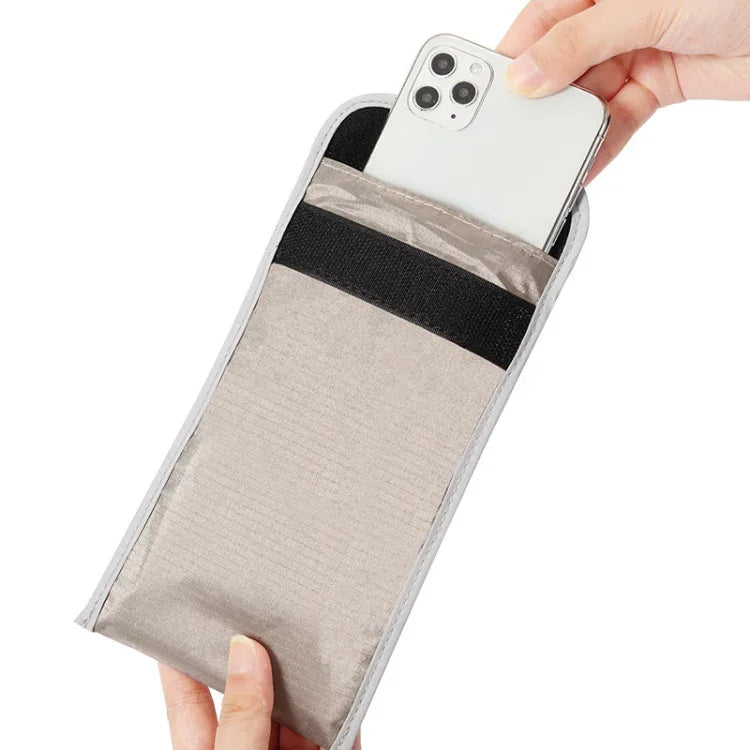 กระเป๋าโทรศัพท์มือถือป้องกันรังสี RFID ขนาด 6.5 นิ้ว สีเทา