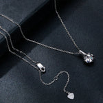 สร้อยคอเงินสเตอร์ลิง S925 ชุบทองคำขาว ประดับโมอีซานไนต์ MSN007