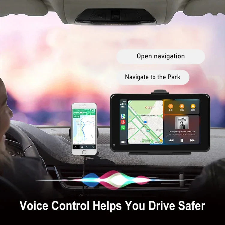 A3135 หน้าจอสมาร์ทแบบมีสาย HD ขนาด 7 นิ้ว พร้อม Wireless CarPlay + Android Auto + Android, ไม่มีกล้อง, พร้อมกล้อง