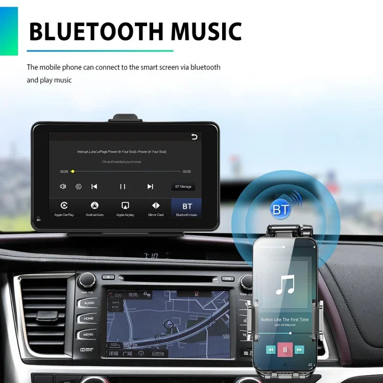 A3135 หน้าจอสมาร์ทแบบมีสาย HD ขนาด 7 นิ้ว พร้อม Wireless CarPlay + Android Auto + Android, ไม่มีกล้อง, พร้อมกล้อง