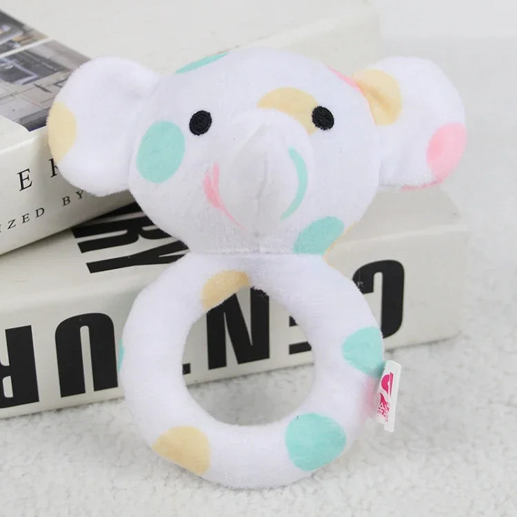 ของเล่นกรงมือเด็ก ของเล่นบรรเทาเด็กแรกเกิด รูปแบบ: ยีราฟ กระต่ายชมพู ช้างเทาเล็ก โคอาล่า หมู ลิง กระต่ายขาว หนูแดงเล็ก ช้างดอกไม้เล็ก กล้วยเล็ก หมีนอนสีน้ำเงิน