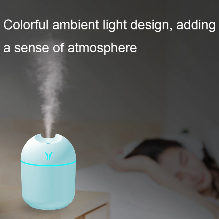 เครื่องเพิ่มความชื้น USB ขนาดเล็กตั้งโต๊ะ ไฟกลางคืนสีสันสดใส ความจุ 250ml (Y-White), 250ml (Y-Pink), 250ml (Y-Blue), 220ml (Y2-White), 220ml (Y2-Pink), 220ml (Y2-Blue)