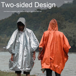 เสื้อกันฝนกันลมสะท้อนแสงหนาสำหรับปั่นจักรยานกลางแจ้ง ขนาด 130 x 100 ซม. (สีส้ม)