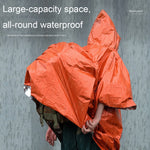 เสื้อกันฝนกันลมสะท้อนแสงหนาสำหรับปั่นจักรยานกลางแจ้ง ขนาด 130 x 100 ซม. (สีส้ม)