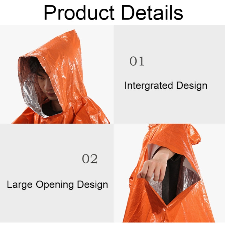เสื้อกันฝนกันลมสะท้อนแสงหนาสำหรับปั่นจักรยานกลางแจ้ง ขนาด 130 x 100 ซม. (สีส้ม)