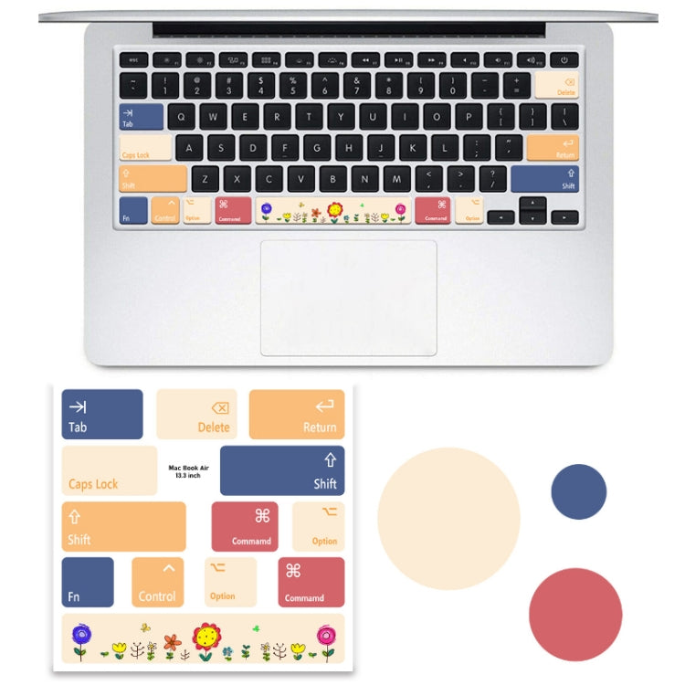 สติ๊กเกอร์ PVC ปุ่มคีย์บอร์ดแล็ปท็อป 5 ชิ้น สำหรับ Macbook Air