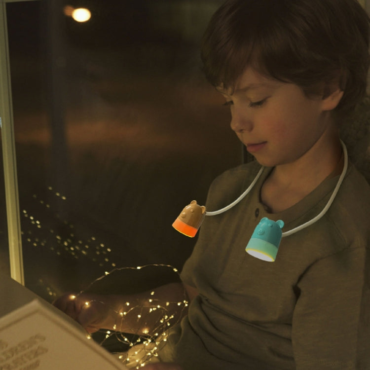 KD201 โคมไฟพกพาแขวนคออ่านหนังสือ LED ไฟกลางคืน, สไตล์:, กวางน้อย (สีน้ำเงิน+น้ำตาล)