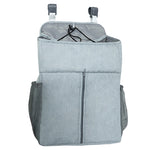 Baby Bed Organizer Newborn Crib Diaper Storage Hanging Bags Bedside Shelf Bag, Linen Gray, Linen Pink
