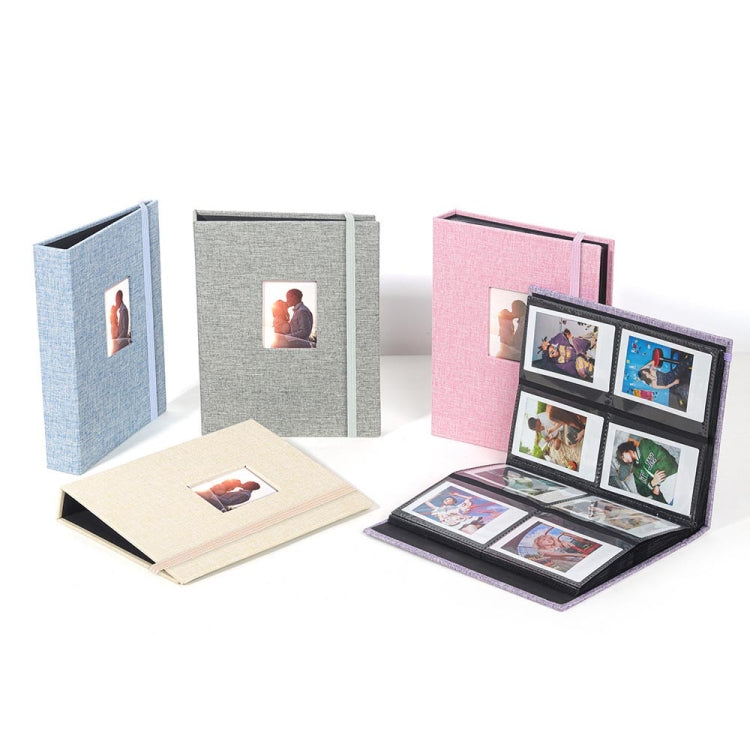 อัลบั้มรูปผ้าฝ้ายลินิน 208 ช่อง ขนาด 3 นิ้ว ที่ใส่โฟโต้การ์ด สีเขียวขี้ม้า สีม่วง สีเทา สีชมพู สีฟ้า
