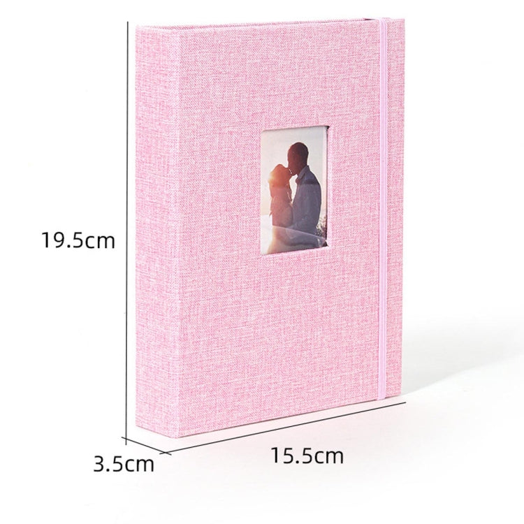 อัลบั้มรูปผ้าฝ้ายลินิน 208 ช่อง ขนาด 3 นิ้ว ที่ใส่โฟโต้การ์ด สีเขียวขี้ม้า สีม่วง สีเทา สีชมพู สีฟ้า