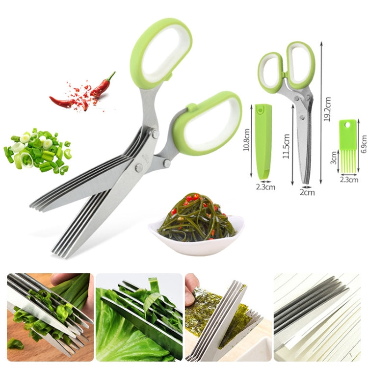 กรรไกรตัดผัก 5 ชั้นสำหรับสำนักงาน กรรไกรสแตนเลส, สีเขียวขาว, สีดำแดง, สีเขียวเทา, สีน้ำเงินเทา