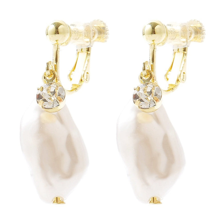 Baroque Earrings Pearl Ear Clip Women Without Ear Piercing, 1202 Long Gold, 1201 Long Silver, 0402 Short Gold, 0401 Short Silver, E2109-7 Half Round, E2109-8 Half Ellipse, E2109-10 Leaf Model, E2109-14 Small Pearl, E2208-7 Drag Colorful Pearls