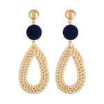 Bamboo Vine Handmade Woven Earrings Bosomia Style Earrings, E2002-1 Ear Hook Circle, E2002-2 Black Frame, E2002-3 Yellow Frame, E2002-4 Blue Frame, E2002-5 Knock Pattern Circle, E2002-6 Knock Pattern Deep Cake, E2002-7 Knock Pattern Water Drop