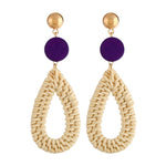 Bamboo Vine Handmade Woven Earrings Bosomia Style Earrings, E2002-1 Ear Hook Circle, E2002-2 Black Frame, E2002-3 Yellow Frame, E2002-4 Blue Frame, E2002-5 Knock Pattern Circle, E2002-6 Knock Pattern Deep Cake, E2002-7 Knock Pattern Water Drop