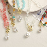 สร้อยคอหินธรรมชาติแตกสีสันโบโฮ, รุ่น:, N2105-9 จี้ไข่มุกหินสี, N2206-8 หินสีชมพู, N2206-9 หินสีฟ้าอ่อน, N2206-10 หินหลายสี, N2206-11 หินใส, N2106-23 โซ่เดี่ยวหินสีชมพู