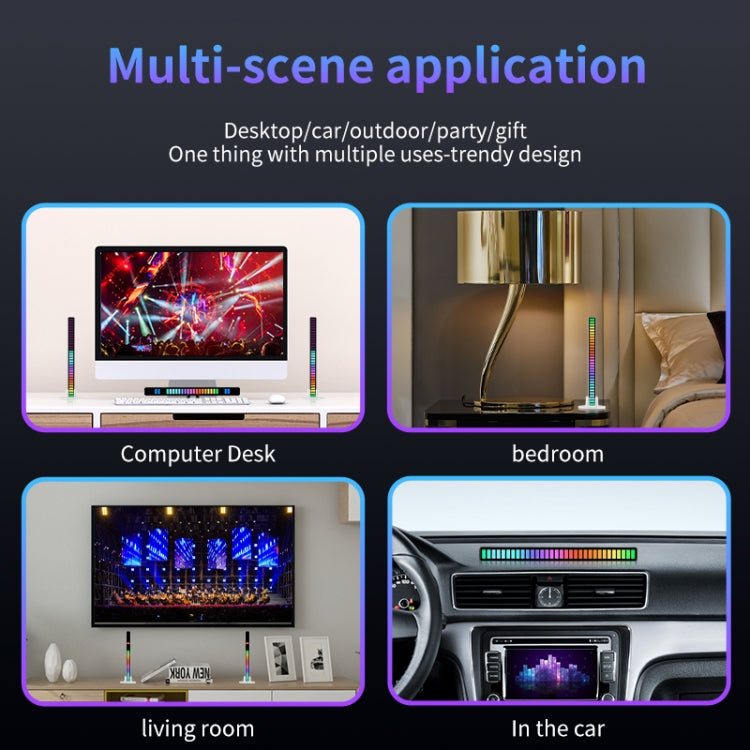 ไฟตอบสนองจังหวะเสียง RGB ควบคุมด้วยเสียง ไฟบรรยากาศ LED สำหรับดนตรี ชาร์จไฟ, เสียบปลั๊ก
