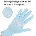 ถุงมือขับรถกันแดดกันรังสีอัลตราไวโอเลตบางระบายอากาศ ผ้าไหมน้ำค้างนิ้วไม่ลื่น ขนาดฟรี