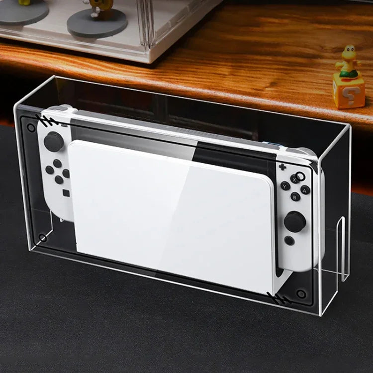 035 ฝาครอบกันฝุ่นฐานแสดงผลเรืองแสงสำหรับ Nintendo Switch/OLED, สเปค: ฐานไฟ, โปร่งใส, ป้ายขาว, ป้ายดำ, ที่จับ, Jet Warrior, Noble, Gengar