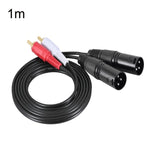 สายลำโพง 2RCA เป็น 2XLR Canon สายเสียงบาลานซ์, 0.5 ม., 1 ม., 1.5 ม., 3 ม.