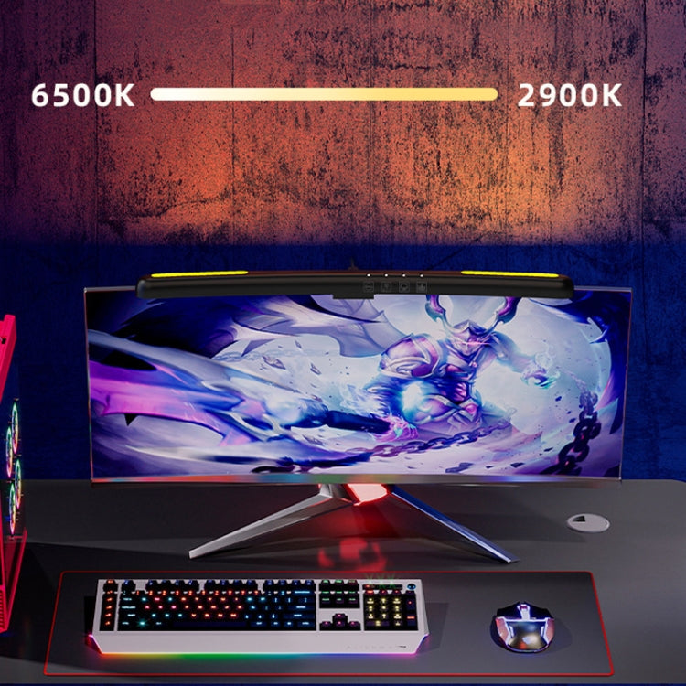 โคมไฟแขวนหน้าจอโค้งสำหรับแล็ปท็อป ไฟตั้งโต๊ะคอมพิวเตอร์, โค้งไม่มีไฟ RGB, โค้งมีไฟ RGB