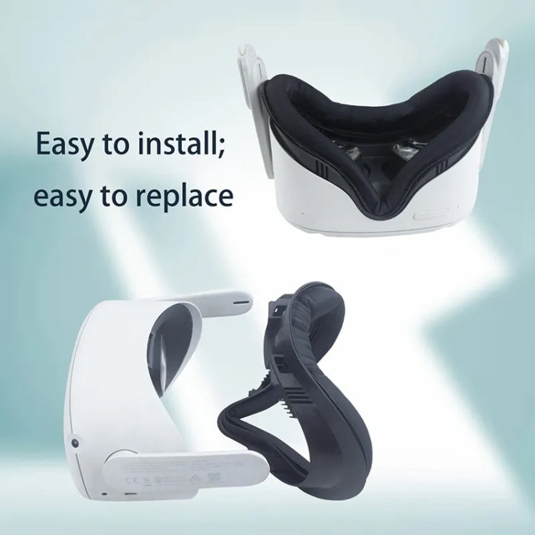 หน้ากากกันเหงื่อสำหรับดวงตาและที่ครอบอินเทอร์เฟซใบหน้าสำหรับแว่น Meta Quest 2 VR สีดำ