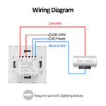 สวิตช์ควบคุมระยะไกล Tuya ZigBee 40A สำหรับเครื่องทำน้ำอุ่น กำลังสูง ไฟ แอร์ ตั้งเวลาเสียง, ZigBee 40A สีขาว, ZigBee 40A สีดำ