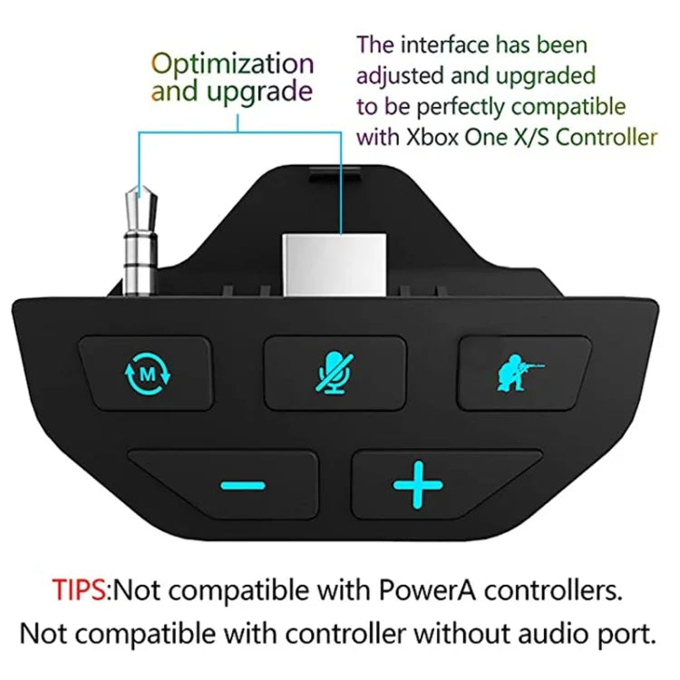 สำหรับ Microsoft Xbox One S / X / Elite HS-XO193A ตัวขยายเสียงเกมแพด อะแดปเตอร์แปลงแจ็คหูฟัง 3.5 มม. สำหรับ Xbox One S / X / Elite