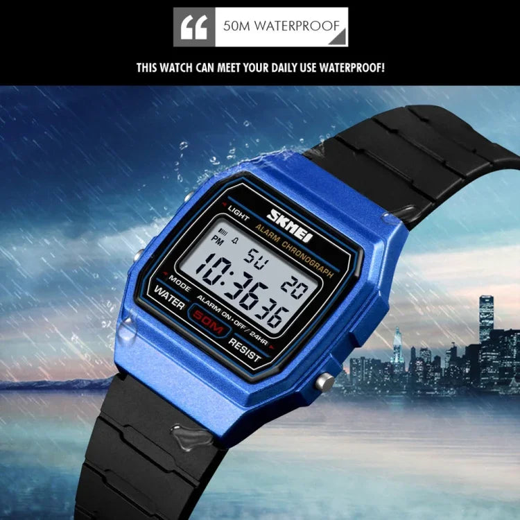 นาฬิกากีฬาบางกันน้ำเรืองแสงสำหรับเด็ก SKMEI 1460 ฟังก์ชันหลากหลาย