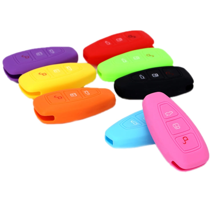 For Ford Focus/Mondeo 2pcs Folding Three-Button Key Protect Cover, Red, Pink, Orange, Yellow, Sky Blue, New Green, Purple, Black