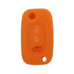 For Mercedes-Benz Smart Folding 2pcs 3 Button Silicone Key Case, Rose Red, Pink, Orange, Yellow, Apple Green, Sea Blue, Light Blue, Purple, White Gray, Black
