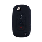 For Mercedes-Benz Smart Folding 2pcs 3 Button Silicone Key Case, Rose Red, Pink, Orange, Yellow, Apple Green, Sea Blue, Light Blue, Purple, White Gray, Black