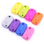 For Mercedes-Benz Smart Folding 2pcs 3 Button Silicone Key Case, Rose Red, Pink, Orange, Yellow, Apple Green, Sea Blue, Light Blue, Purple, White Gray, Black