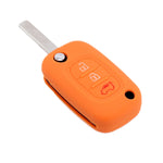 For Mercedes-Benz Smart Folding 2pcs 3 Button Silicone Key Case, Rose Red, Pink, Orange, Yellow, Apple Green, Sea Blue, Light Blue, Purple, White Gray, Black